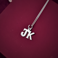 charm pendant in silver handmade with initials