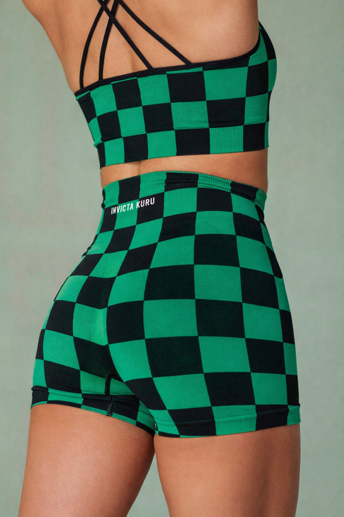 Checkered Pattern Seamless Shorts