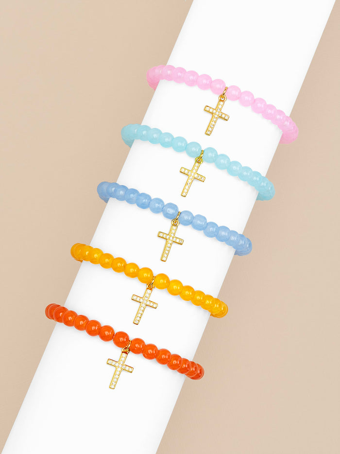Cross Charm Glassbead bracelet