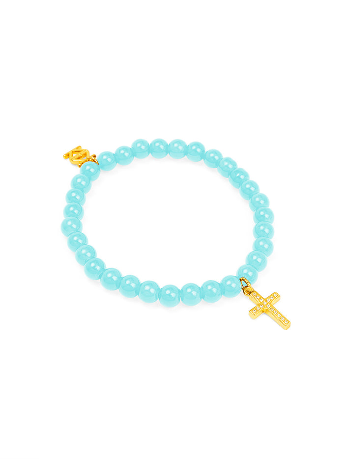 Cross Charm Glassbead bracelet