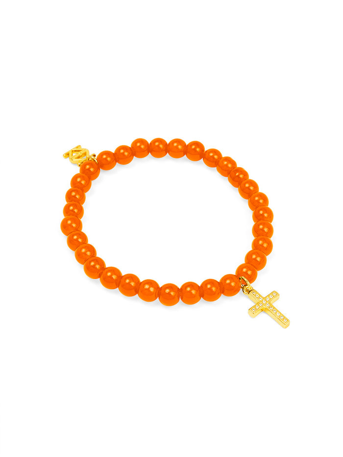 Cross Charm Glassbead bracelet