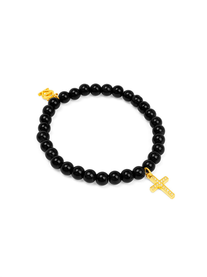 Cross Charm Glassbead bracelet