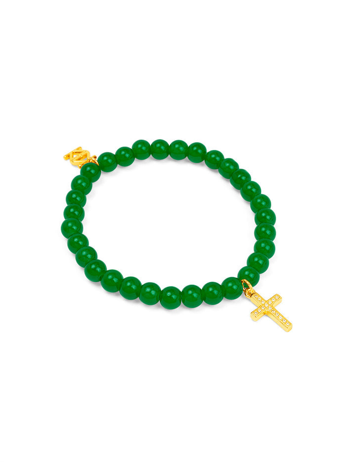 Cross Charm Glassbead bracelet