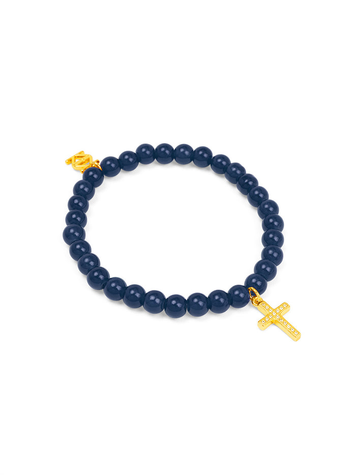 Cross Charm Glassbead bracelet