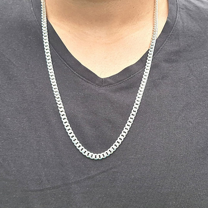 Stylish : Best 5mm Wide Solid Silver Cuban Chain for Men and Women