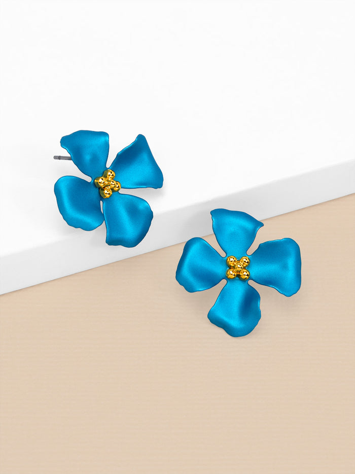Elara Metallic Flower Stud Earring