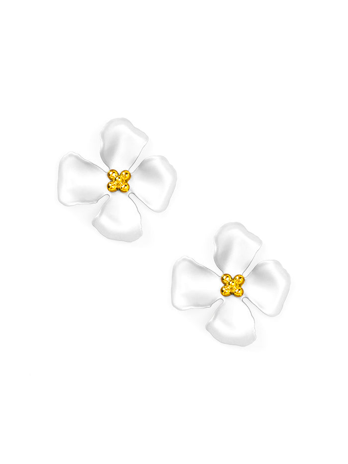 Elara Metallic Flower Stud Earring