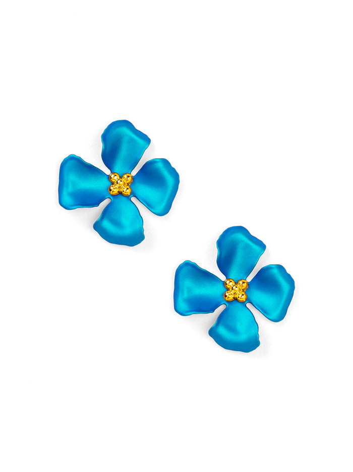 Elara Metallic Flower Stud Earring