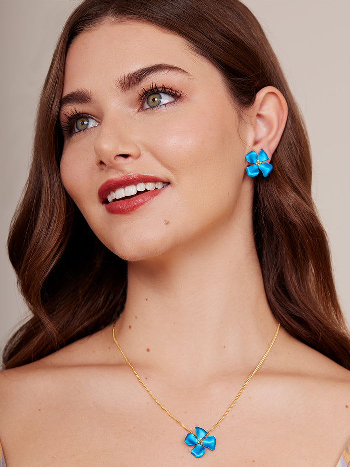 Elara Metallic Flower Stud Earring