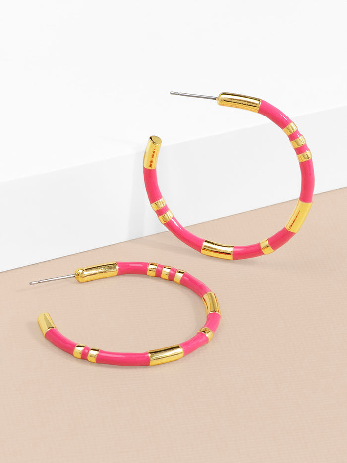 Enamel Cleopatra Hoop Earring