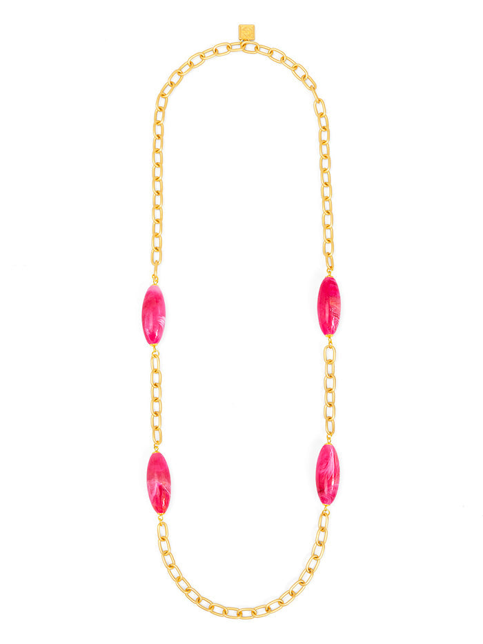 Glossy Resin Long Necklace