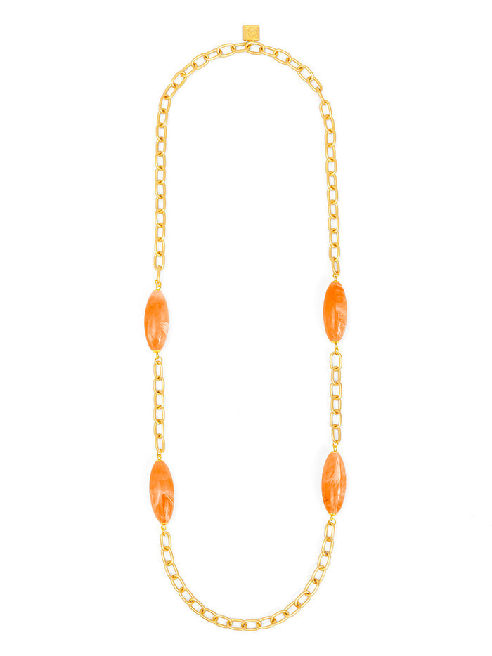 Glossy Resin Long Necklace