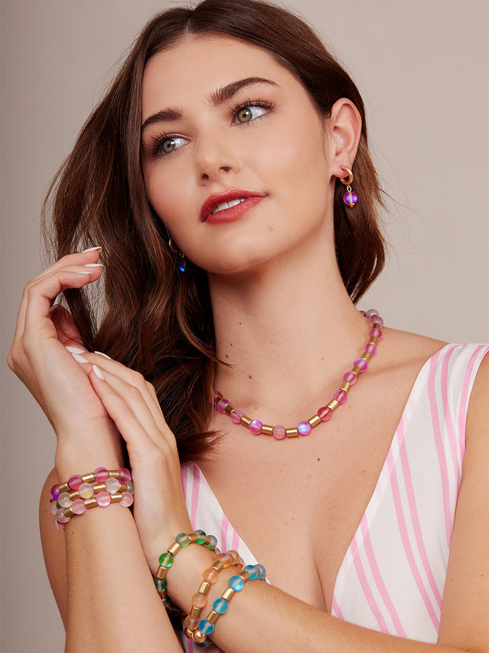 Glow Beads Hoop Earring