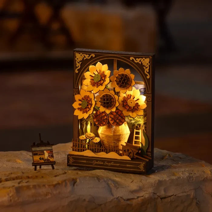 Golden Sunflower 3D-puslespil 266 brikker fra Robotime