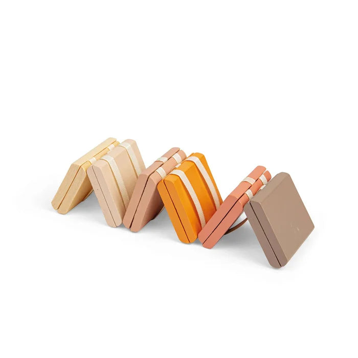 Set of colorful wooden Jacob’s Ladder on a white background