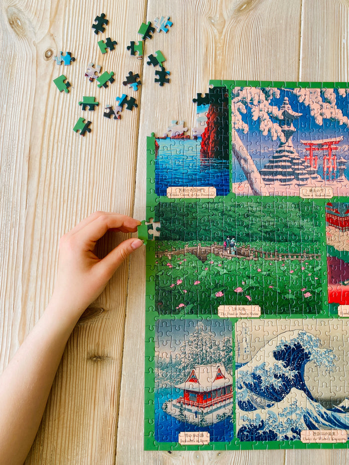 Japanese Prints 1000 brikker vintage puslespil fra Penny Puzzle