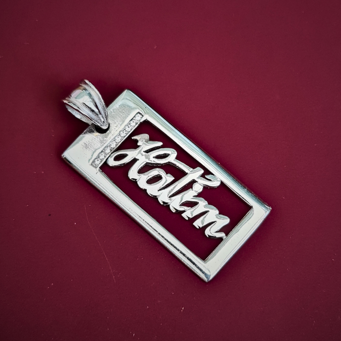 bespoke men pendant with name in sterling silver 925 handmade
