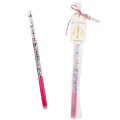 A pink magic wand with glitter and sequins, presented in a tulle bag tied with a satin ribbon.