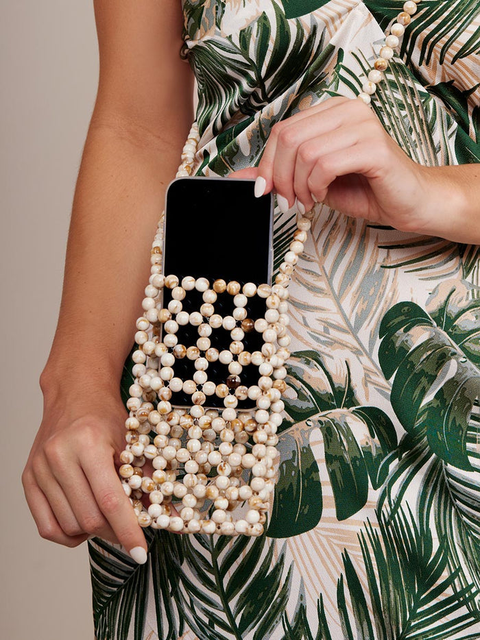 Marble Beaded Phone Bag