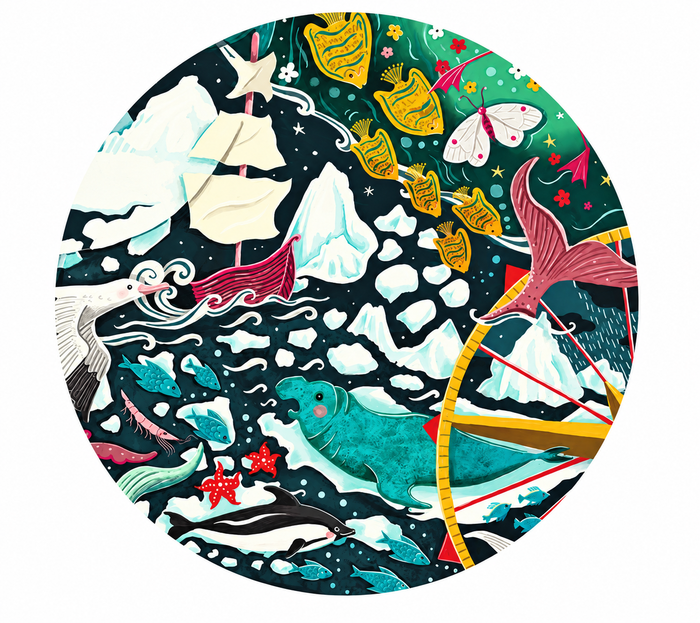 Illustration detail from the Djeco Penguin silhouette puzzle