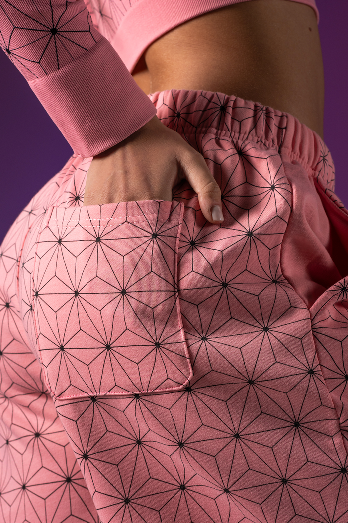 Pink Pattern Cotton Shorts