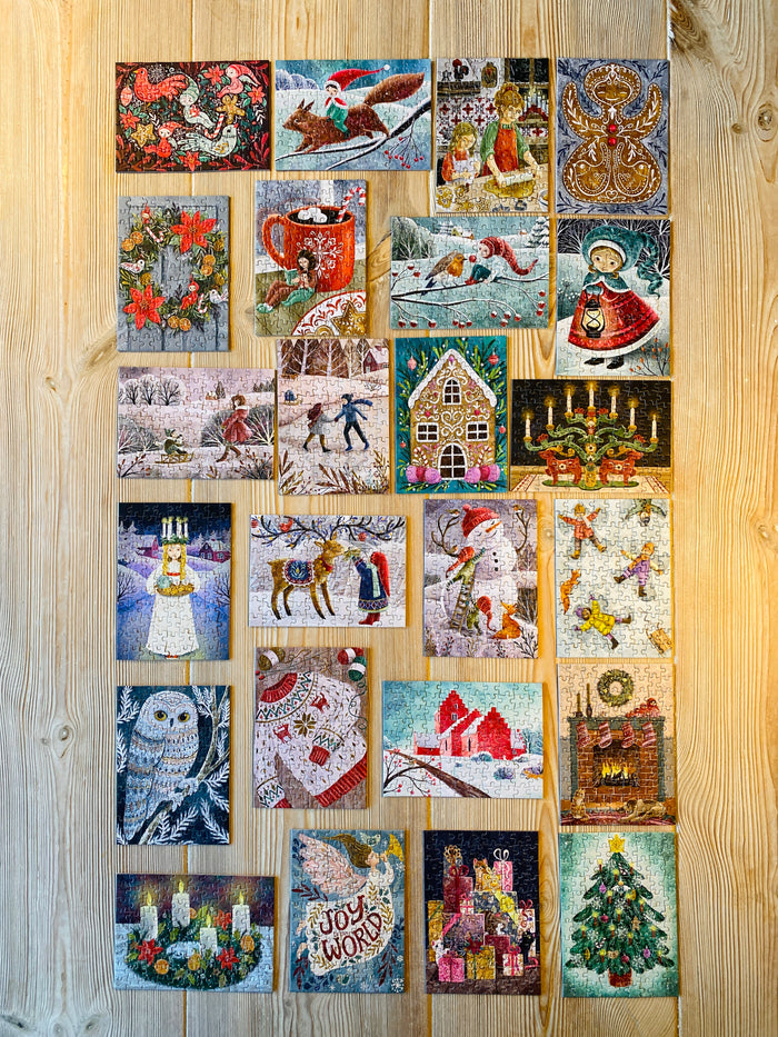Puslespilskalender med 24 MiniJulePuslespil fra Penny Puzzle - FRI FRAGT