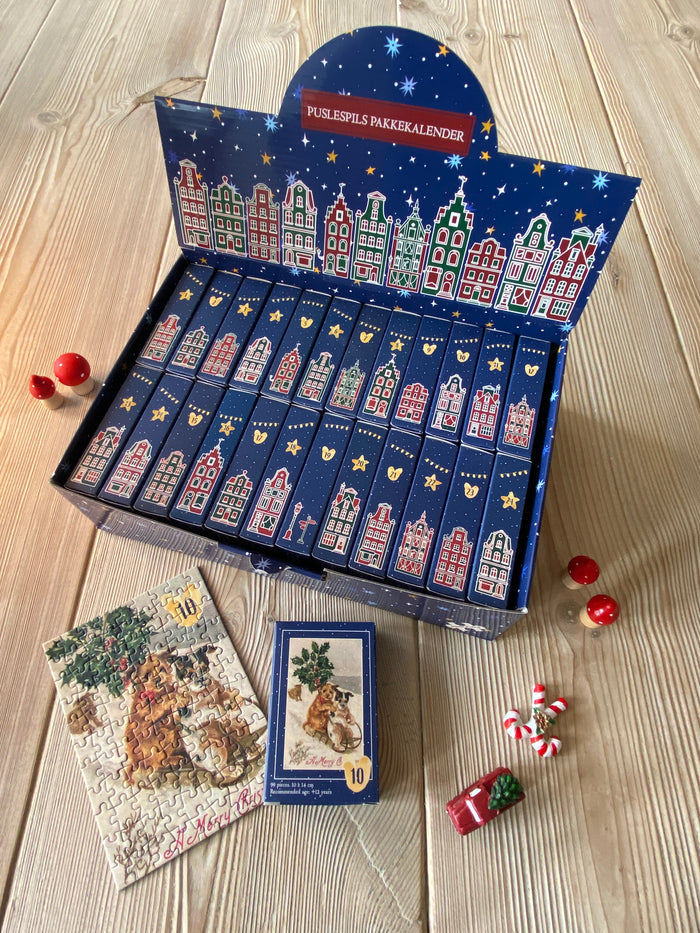 Puslespilskalender med 24 Retro MiniPuslespil fra Penny Puzzle - FRI FRAGT
