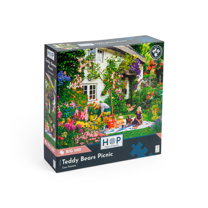 Teddy Bears Picnic 500 XL brikker puslespil fra House of Puzzles