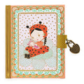 Notebook with a ladybug-themed design and lock on a white background