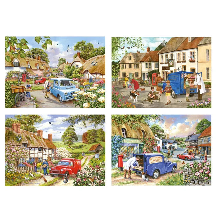 Village Life puslespil 4 x 500 brikker fra House of Puzzles
