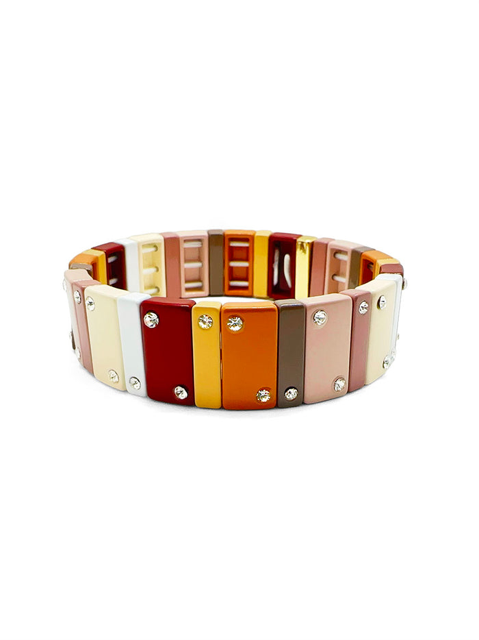 Wide Enamel Crystal Ombre Bracelet