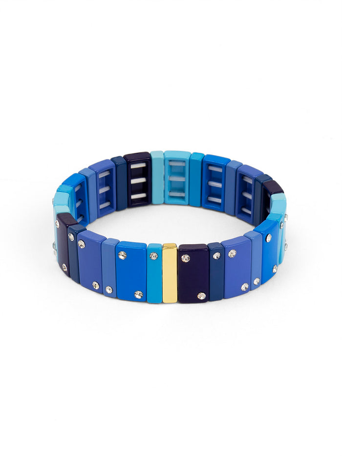 Wide Enamel Crystal Ombre Bracelet
