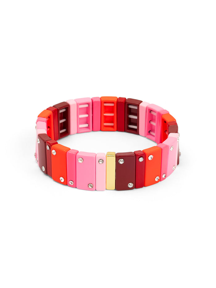 Wide Enamel Crystal Ombre Bracelet