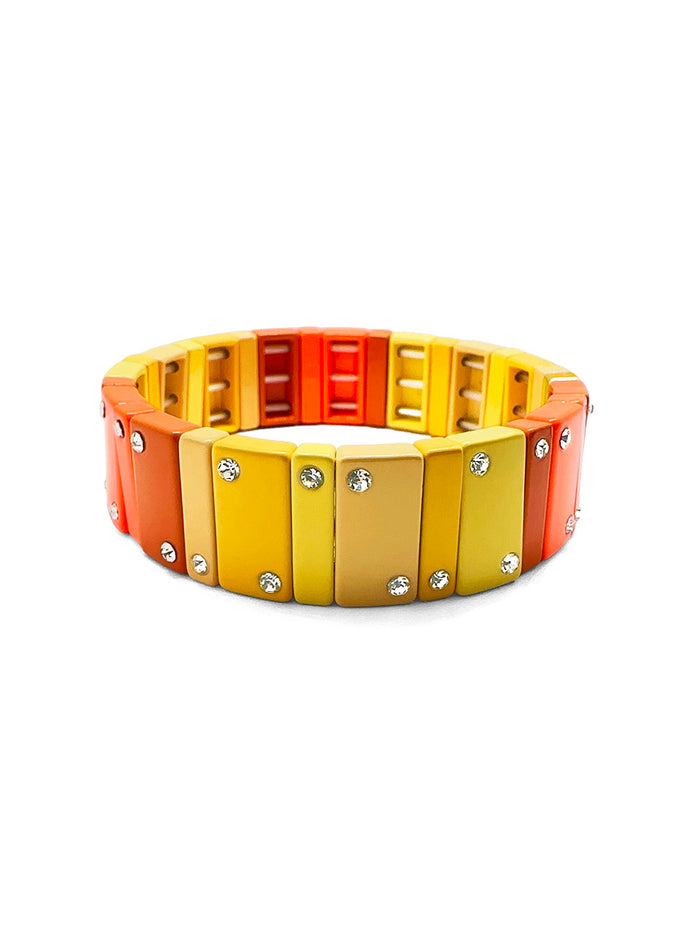 Wide Enamel Crystal Ombre Bracelet